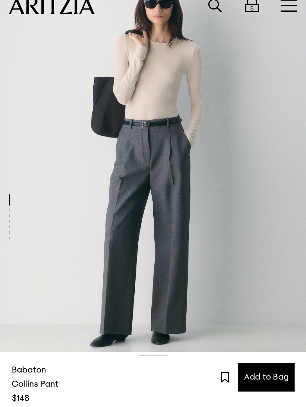 Aritzia grey trousers
